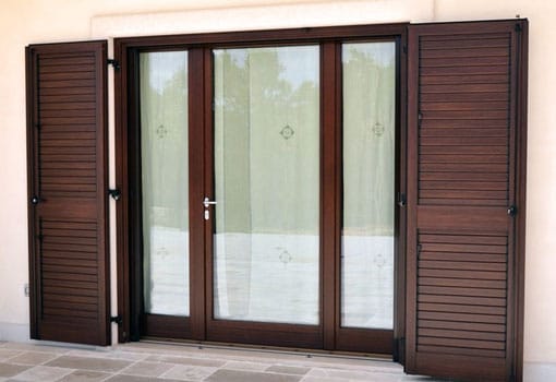 Porte vitrée porte double vitre finitions en bois